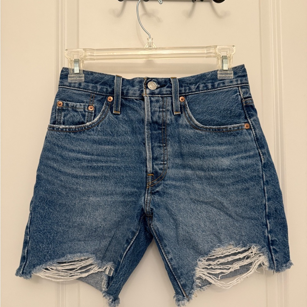 Levi's Distressed Blue Jean Shorts